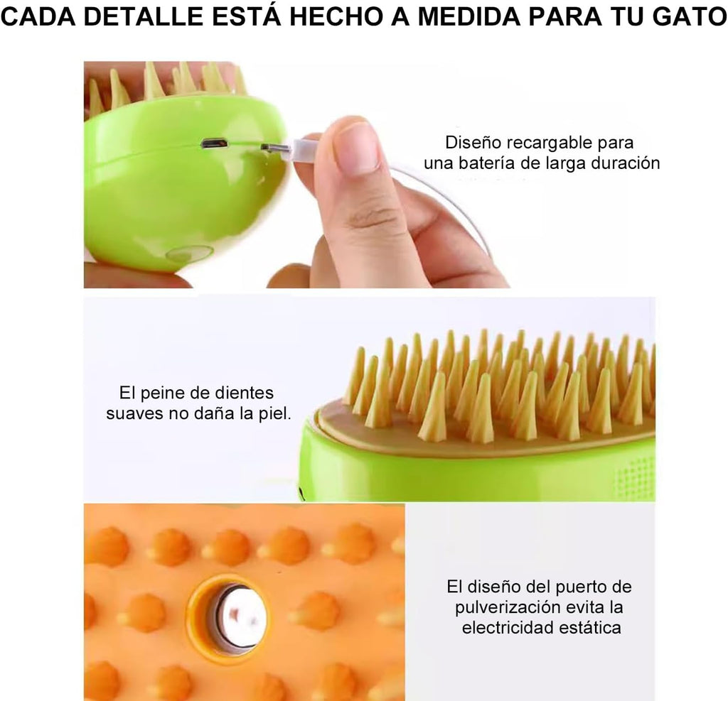 Cepillo Limpiador a Vapor para Mascotas