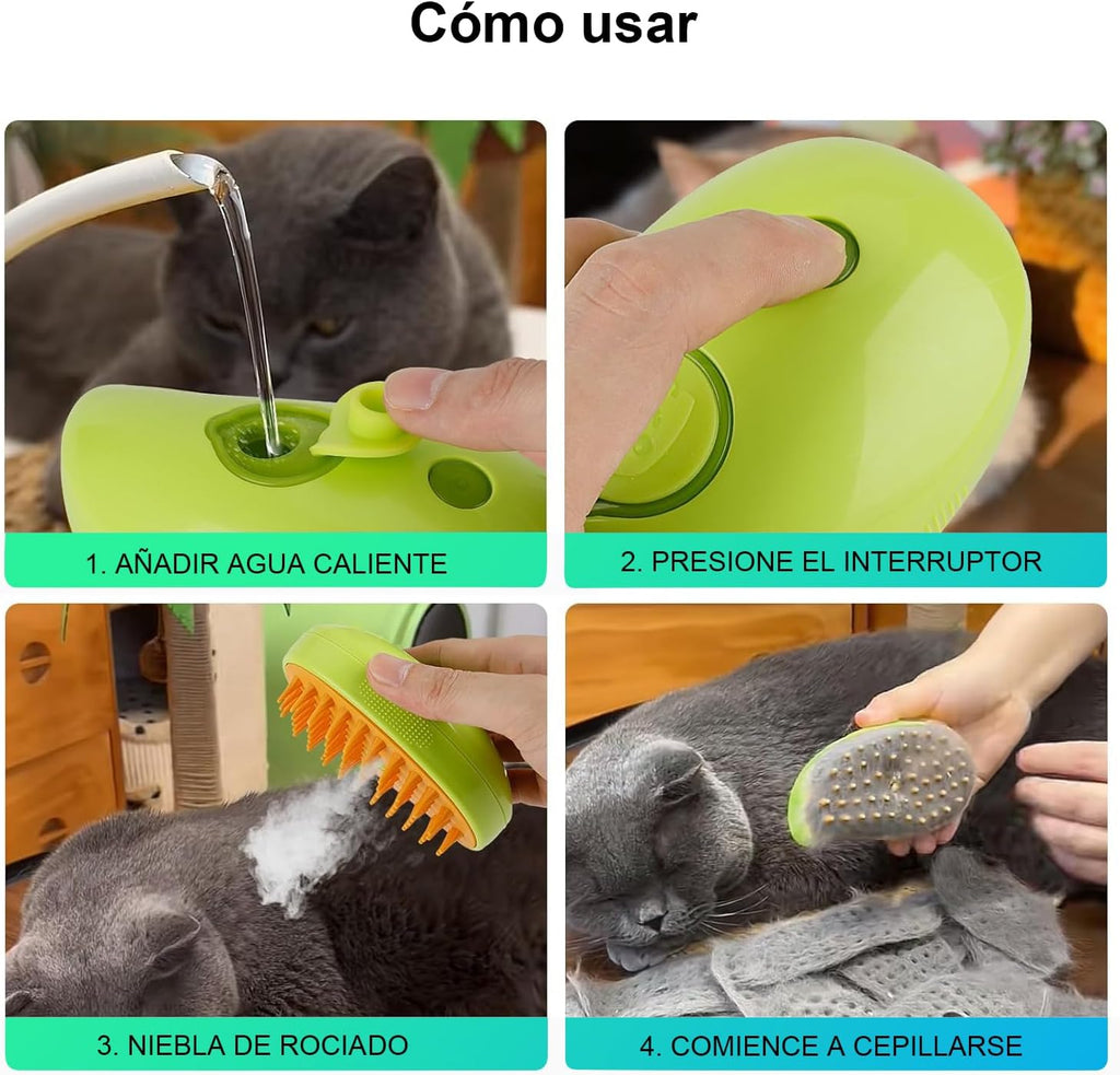 Cepillo Limpiador a Vapor para Mascotas
